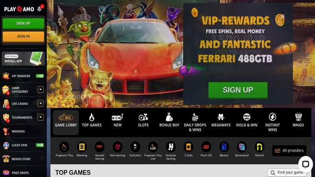 PlayAmo Casino casino screenshot